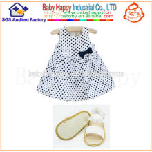 2014 Manufacturer cheapest polka dot bow dress New Style